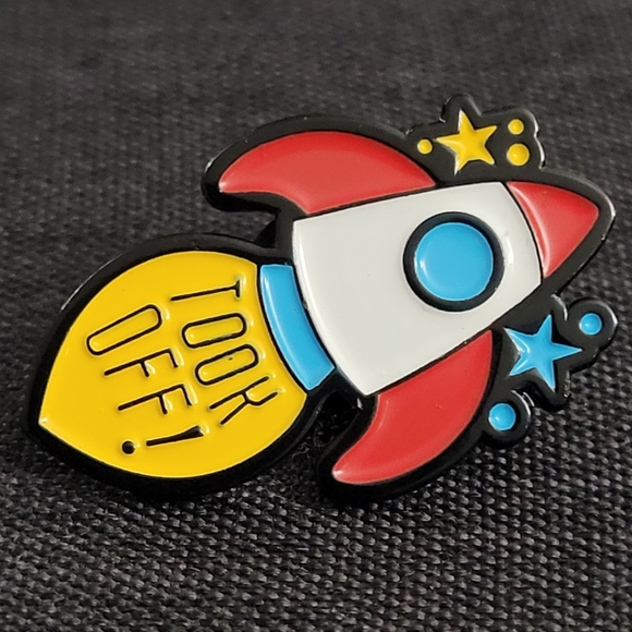 TOOK OFF Rocket And Stars Enamel Pin - Picture 9 of 11